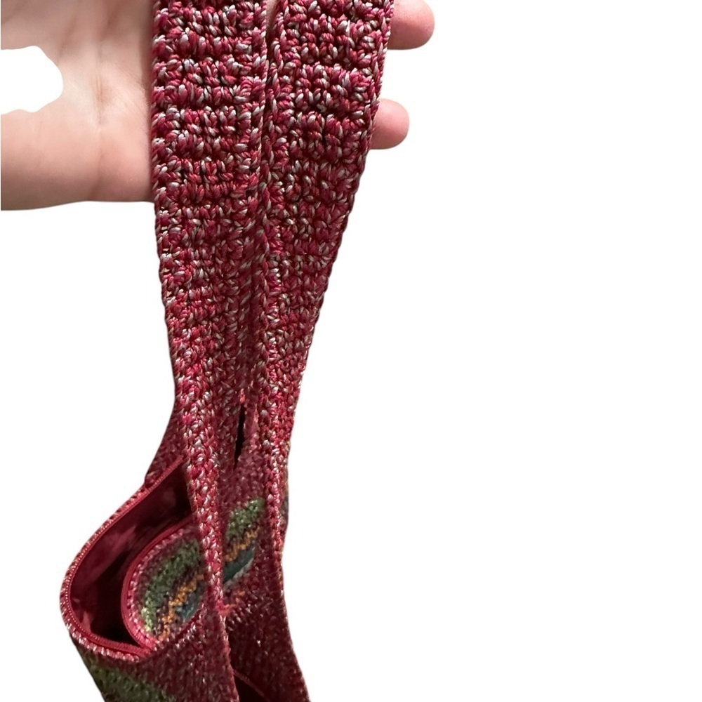 The Sak Multi-Colored Red Green Blue Stripe Hand Crocheted Hobo Shoulder Bag - Picture 8 of 10